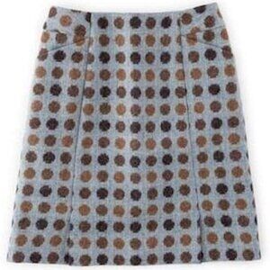 BODEN British Tweed by Moon 4L Polka Dot Spotty Wool Pencil Skirt